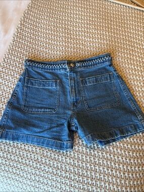 Madewell Braided-Waist Denim with shell button size 24